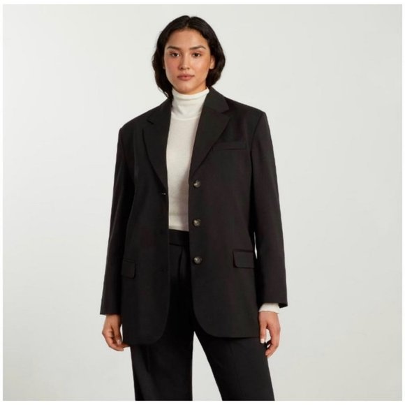 NWOT Everlane The ’80s Italian Wool Blazer in Black - Picture 1 of 5
